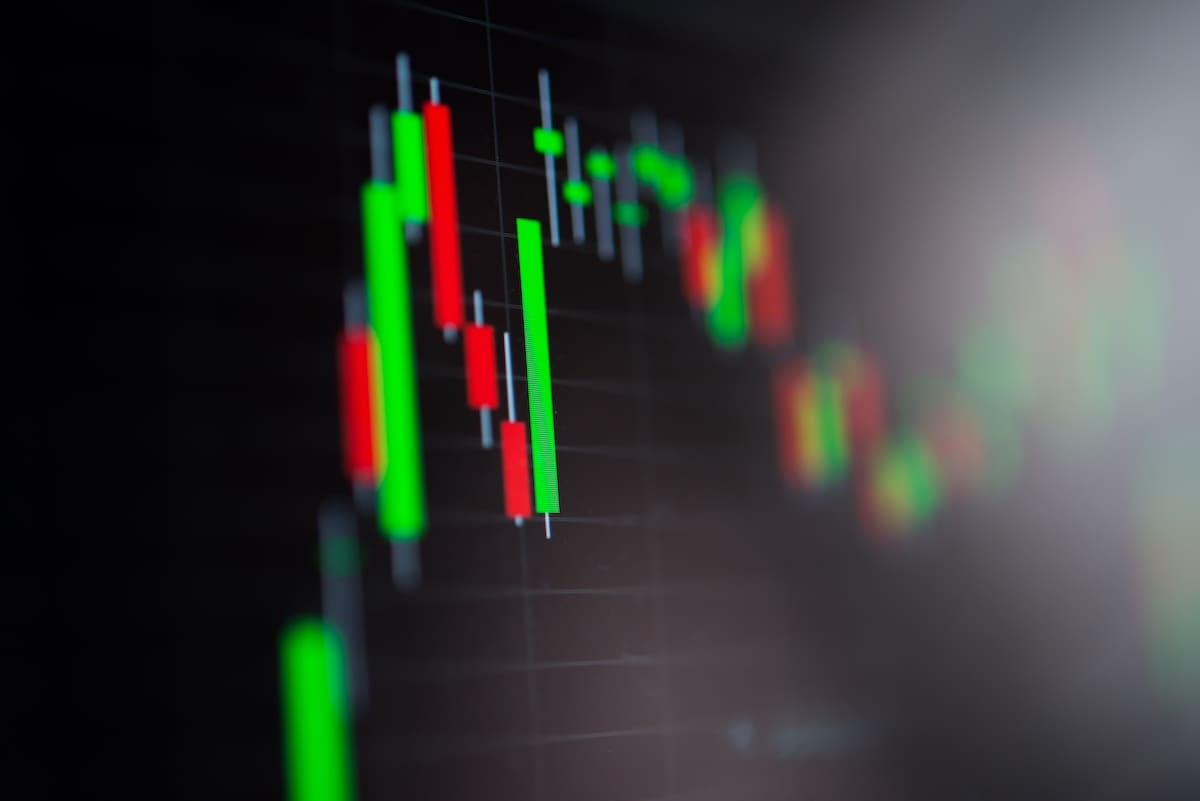 Close-up financial charts